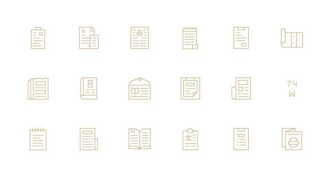 18 Minimal Line Vectors for Specifications Theme Simple Icons for Interface and Wireframes