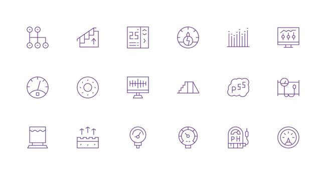 18 Minimal Line Icons for Level Graphics UI and UX Focused Icon Collection vector