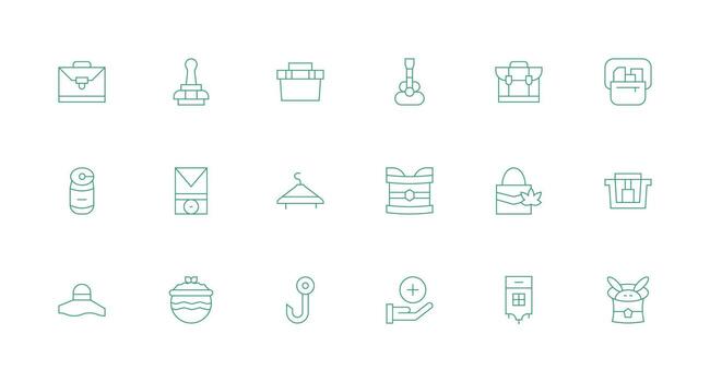 18 mínimo línea estilo íconos desde sostener colección funcional icono serie vector