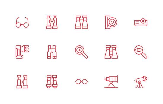 15 Regular Line Vectors for Optical Theme Editable Icon Collection