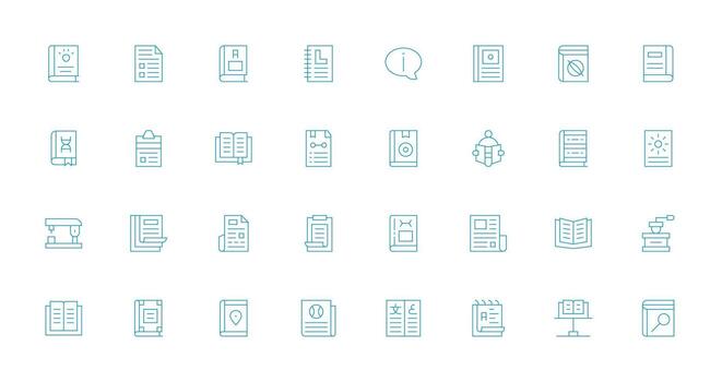 Manual Visual Pack containing 32 Thin Line Icons Digital Icon Collection vector