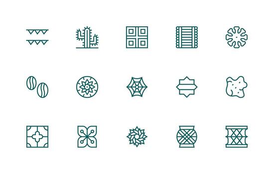 15 Regular Line Icons for Texture Graphics Organized Pack for Project Assets vector