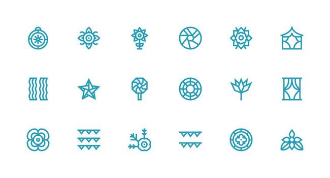 Decorative Element including 18 Strong Stroke Line Illustrations Web and App Icon Pack Collection vector