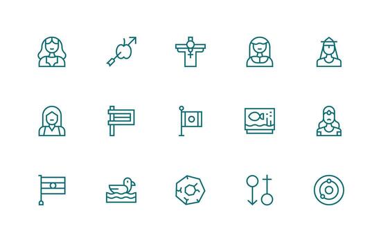 15 Regular Line Icons for Representation Graphics UI Icon Set vector