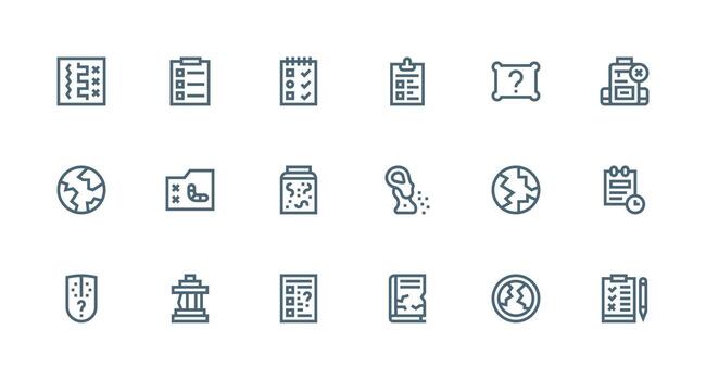 Strong Stroke Line Style Incomplete Icons with 18 Vectors Versatile Icon Collection for Designers
