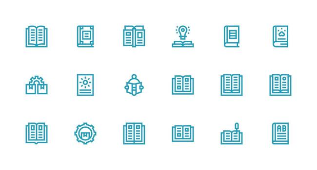Manuals including 18 Strong Stroke Line Illustrations Dashboard Icon Series vector
