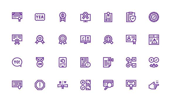 28 Bold Line Vectors for Validation Theme Core Icon Collection for Daily Tasks