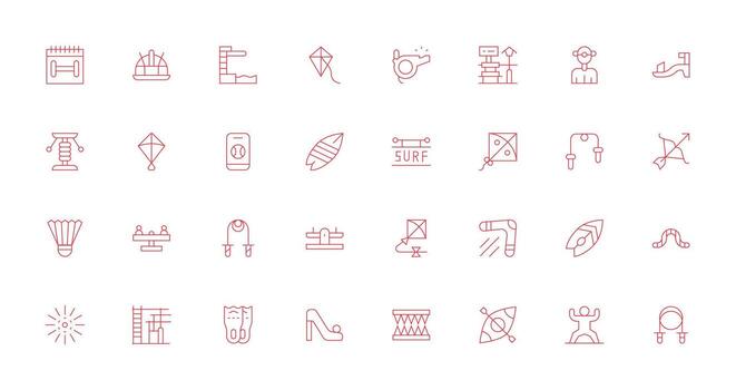 actividad presentando 32 íconos en Delgado línea diseño detallado icono colección para diseño sistemas vector