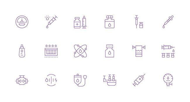 mínimo línea estilo fluido íconos con 18 vectores de confianza íconos para todas interfaces