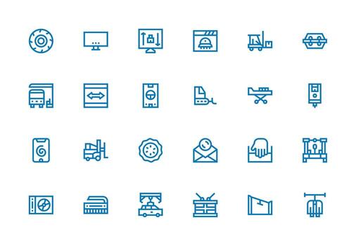 Thick Line Line Icons from Loading Set with 24 Vectors Flat Icon Set