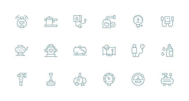 Pressure including 18 Minimal Line Illustrations Core Icon Collection for Daily Tasks vector
