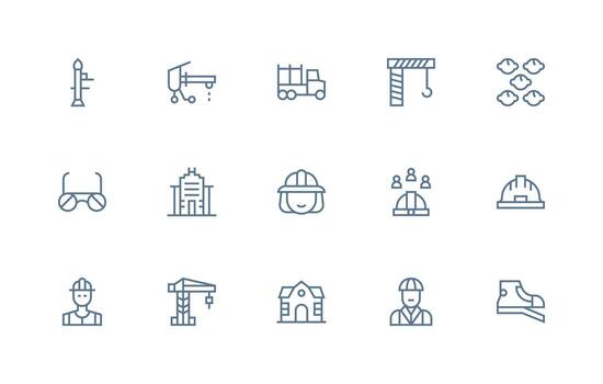15 Icons for Construction Site in Regular Line Format Reliable Icons for All Interfaces vector