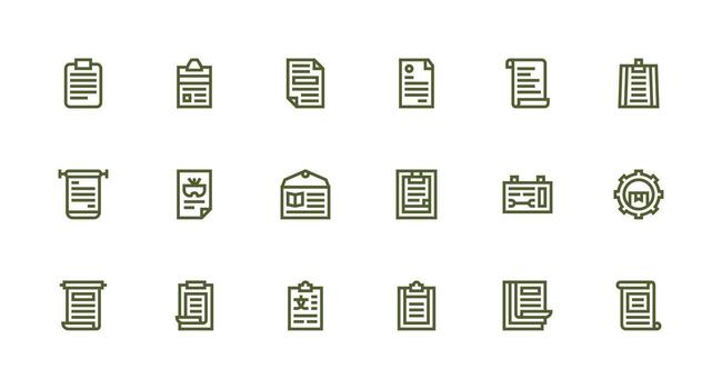 18 Strong Stroke Line Style Icons from Guidelines Collection Icon Set for Web vector