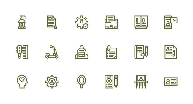 personal diseño íconos presentando 18 en fuerte carrera línea estilo lleno icono biblioteca para ui diseñadores vector