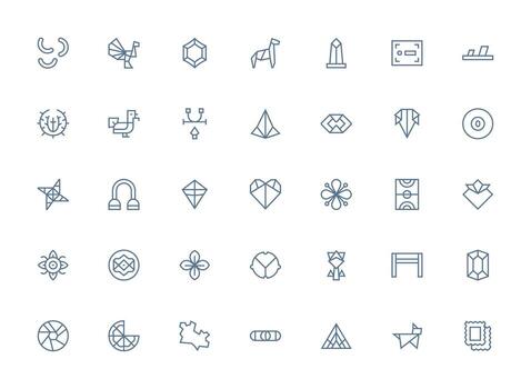 35 Icons for Shape in Regular Clean Line Format Multi-Purpose Icon Pack for Templates vector
