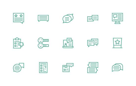 Feedback Form featuring 15 Icons in Regular Line Design Icons Built for Visual Consistency Pack vector