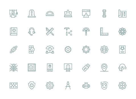 Light Line Icons from Technical Set with 35 Vectors Theme-Based Icon Pack