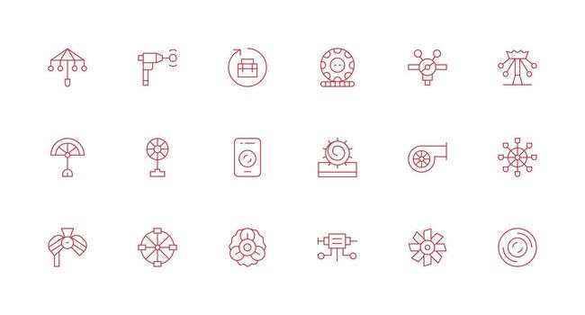 18 Icons for Rotating in Minimal Line Format Customizable Icon Series for Mobile Screens vector