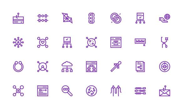Bold Line Icons from Link Set with 28 Vectors Multi-Style Icons for Creative Projects
