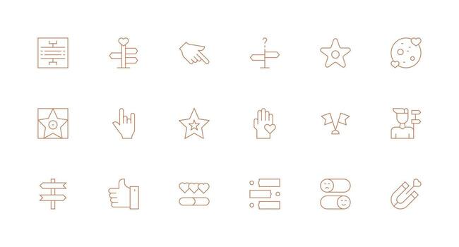 elección conjunto con 18 mínimo línea íconos equilibrado icono conjunto para funcional diseño vector