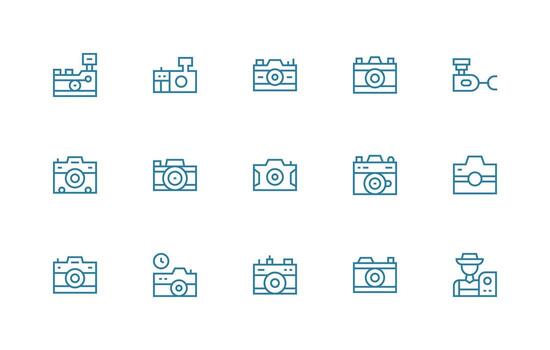 15 Regular Line Vectors for Capture Theme Multi-Style Icons for Creative Projects