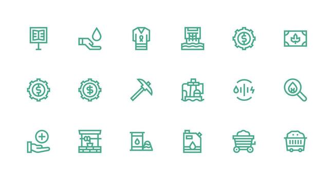 Strong Stroke Line Style Resource Icons with 18 Vectors Interface Icon Collection