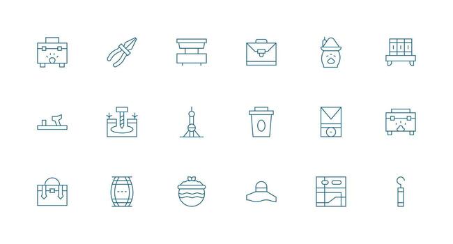 18 mínimo línea vectores para sostener tema ui y ux enfocado icono colección