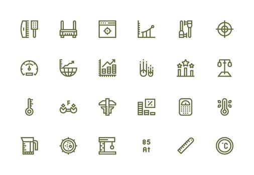 grueso línea línea íconos desde métrico conjunto con 24 vectores lleno icono biblioteca para ui diseñadores