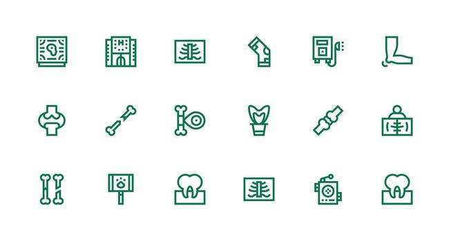 18 Strong Stroke Line Style Icons from Xray Collection Interface Icon Collection for Daily Projects vector