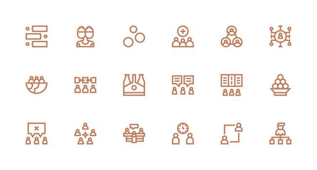 18 Strong Stroke Line Style Icons from Group Collection Balanced Icon Set for Functional Design vector