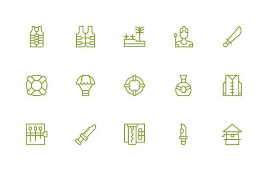 Regular Line Icons from Survival Set with 15 Vectors Reliable Icons for All Interfaces
