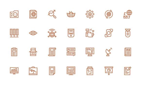 Data Set with 28 Bold Line Icons Scalable Icons for Cross-Platform Interfaces vector