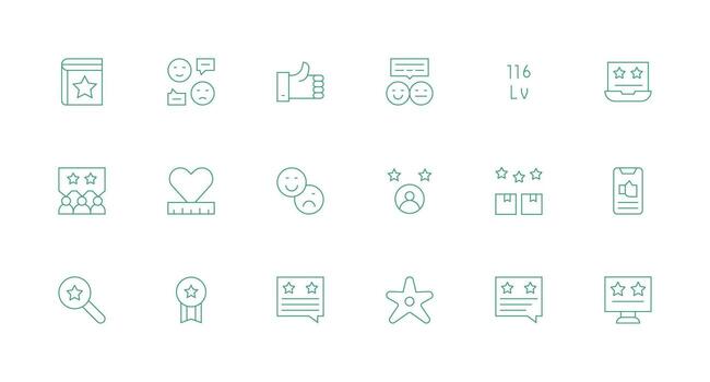 18 mínimo línea íconos para clasificación gráficos claro y conciso icono conjunto colección vector