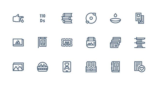 18 Icons for Collection in Strong Stroke Line Format Essential Icons for Rapid UI Building vector