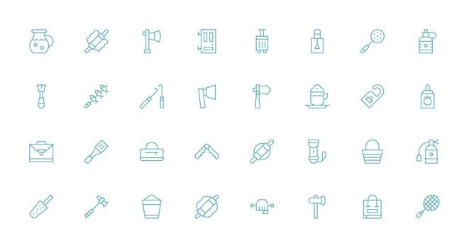 Handle featuring 32 Icons in Thin Line Design Interface Icon Collection for Daily Projects vector