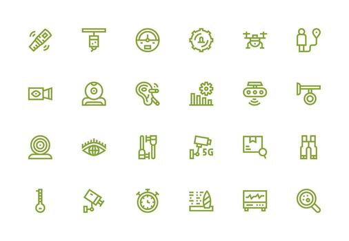 grueso línea línea estilo supervisión íconos con 24 vectores íconos construido para visual consistencia paquete