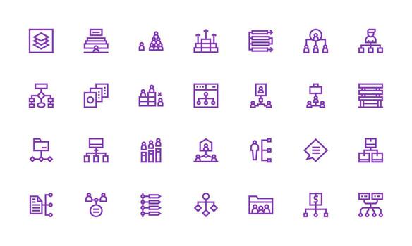 28 Bold Line Style Icons from Hierarchy Collection Well-Structured Icons for Creative Use vector