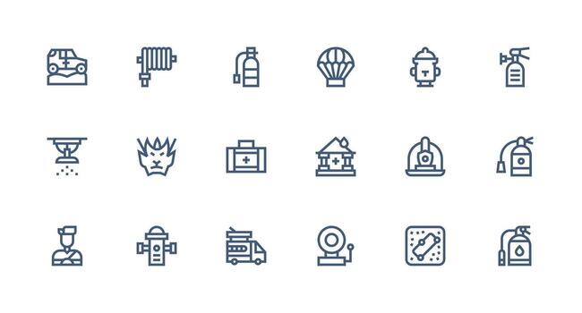 18 Strong Stroke Line Style Icons from Emergency Response Collection Scalable Icon Pack vector