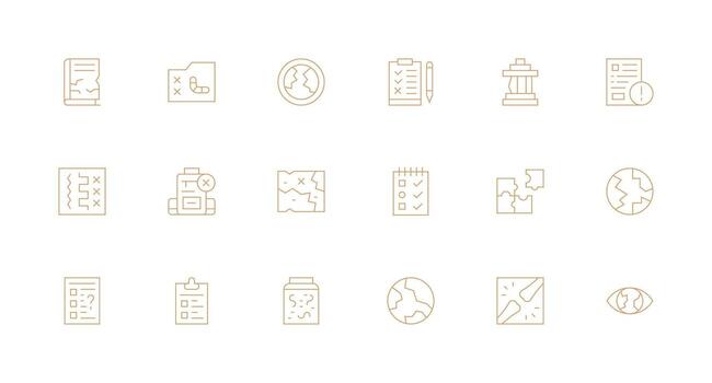 18 Minimal Line Vectors for Incomplete Theme Sharp Icons for Presentations