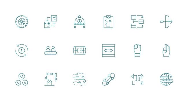 18 Minimal Line Designs for Movement Icons Interface Icon Collection for Daily Projects vector