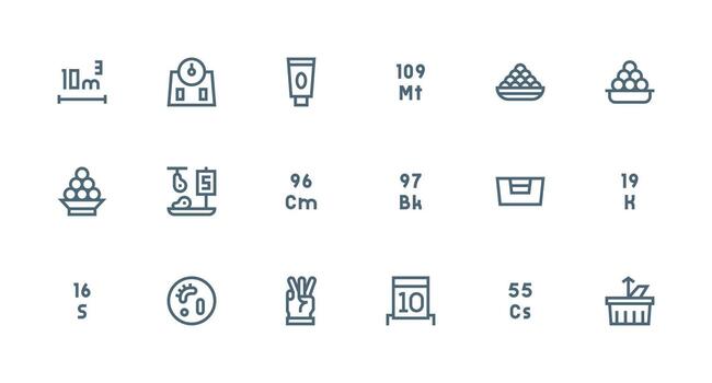 Strong Stroke Line Icons from Quantity Set with 18 Vectors Responsive Icon Set for Flexible Layouts