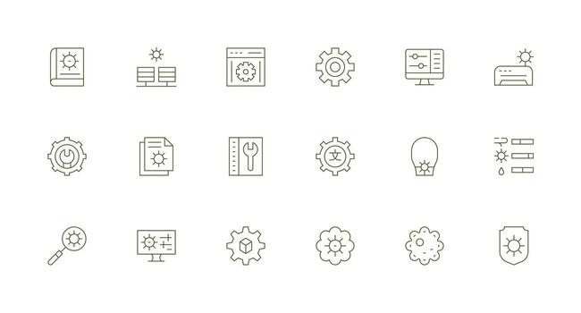 parámetros incluso 18 mínimo línea ilustraciones icono paquete para varios temas vector