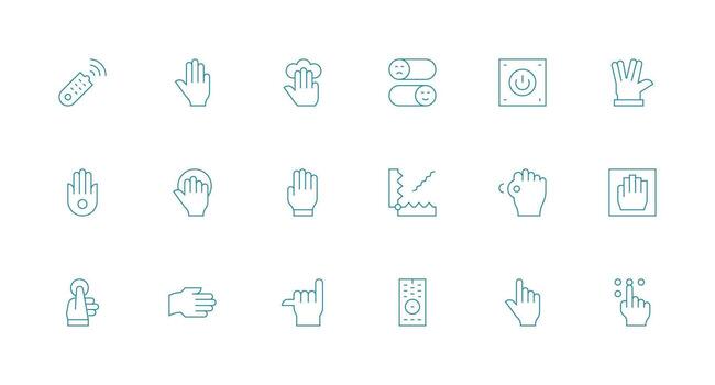 mínimo línea íconos desde activar conjunto con 18 vectores web icono colección