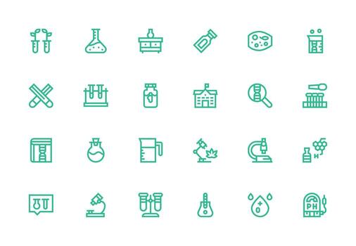 24 Thick Line Line Icons for Lab Graphics Scalable Icons for All Themes vector
