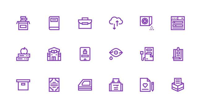 archivo icono conjunto con 18 fuerte carrera línea gráficos versátil icono colección para diseñadores vector