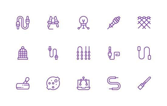 Wire Set with 15 Regular Line Icons Quick Access Icons for UI Development vector