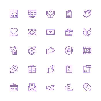 apreciación diseño íconos presentando 25 en medio carrera contorno estilo íconos construido para visual consistencia paquete vector