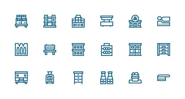 18 Strong Stroke Line Icons for Storage Unit Graphics Neatly Designed Icons for Web Platforms vector