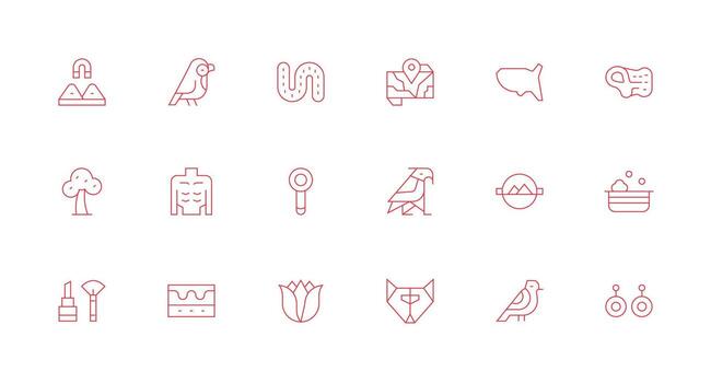 contorno diseño íconos presentando 18 en mínimo línea estilo detallado icono colección para diseño sistemas vector