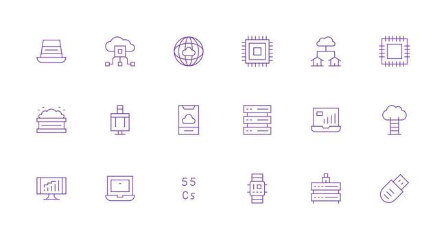 18 Minimal Line Vectors for Computing Theme Simplified Icon Pack for Visual Tools